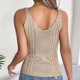 thumbnail image 4 of Vmvidoty Women's Crochet Tank Top Tie Dye Hollow Out Sleeveless Summer Shirt Going Out Tops Khaki M, 4 of 6