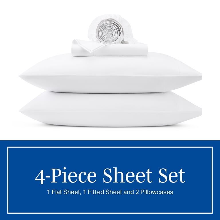Wamsutta 1846 4-Piece Egyptian Cotton Percale Sheet Set, Queen photo 6