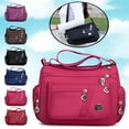 thumbnail image 2 of HYmarket Women Solid Color Multi Pockets Zip Shoulder Crossbody Bag Canvas Storage Pouch, 2 of 8