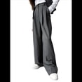 thumbnail image 1 of Pantalones de Trabajo para Mujer, de Pierna , de Vestir, de Cintura Alta, Informales, para Oficina y Negocios Gris L, 1 of 9