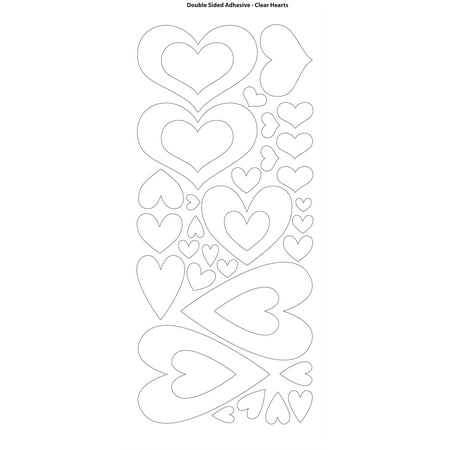 Dazzles Double-Stick Hearts Stickers (Set of 4)