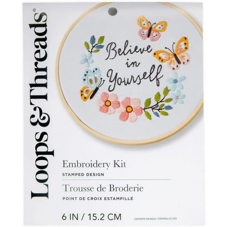 UPC: 0195158922448 | Believe in Yourself Embroidery Kit by Loops & Threads®