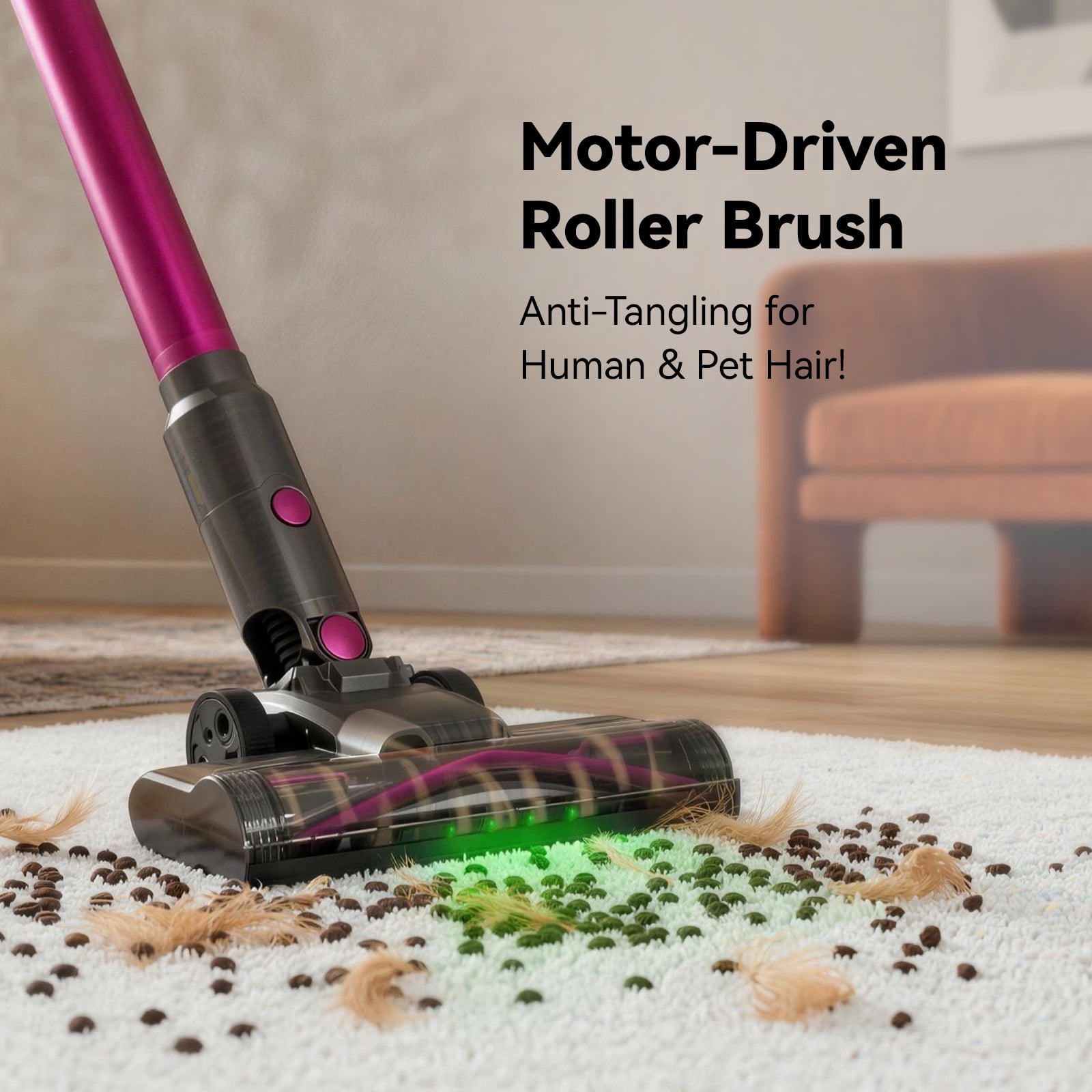Supclean Cordless Vacuum Cleaner 40KPa 600W 70Mins Runtime 2.0L Dust Cup Self-Standing Lightweight Stick Vacuum for Pet Hair Carpet Hardwood Floor