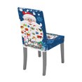 thumbnail image 4 of Cubierta de silla temática navideña Hogar Restaurante Silla de comedor Tela estampada Adorno navideño, Azul, Papá Noel Noticed HA9099-01B, 4 of 7