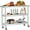 With wheels, variant on Stainless Steel Table, 14 x 24 x 34 Inch, 3-Tier Metal Prep Table with 2 Undershelf & Gloves, Commercial Kitchen Utility Workstation for Restaurant, Hotel, Laundry, Garage, Indoor, Outdoor, BBQ