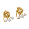 thumbnail image 4 of 2pair Dainty Pearl Ear Cuffs Wrap Earrings  Plated Cross Criss Cartilage Huggie Hoop Stud Earrings Non Piercing Minimalist Jewelry Cute Gifts for Women, 4 of 5