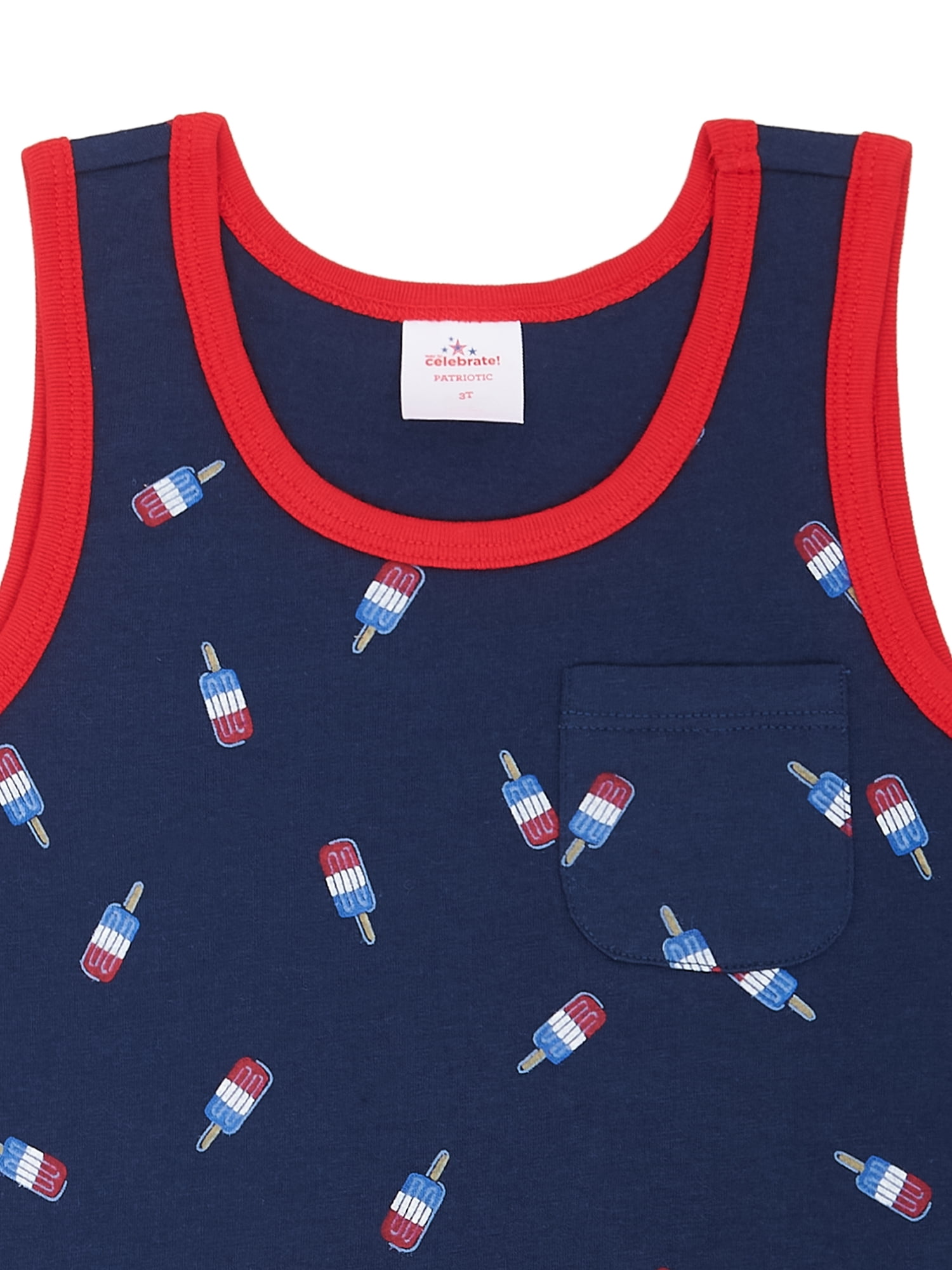 Way to Celebrate Toddler Boy Patriotic Americana Americana Tank, Sizes 12M-5T