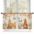 thumbnail image 7 of Sheer Curtains 54 inches Long 2 Panels Set Thanksgiving Gnome Pumpkin Maple Leaf Hello Fall Farmhouse Tiers Sheers Rod Pocket Small Window Short Curtains for Kitchen Cafe, Each 52" W x 54" L, 7 of 7