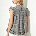 thumbnail image 4 of Casual Tops for Women Plaid Babydoll T Shirts Sleeveless Peplum Top Cotton Blouse Summer Shirts Trendy Sleeveless Gingham Tops Plaid Shirts Babydoll Ruffle Hem Peplum Tank Tops, 4 of 5