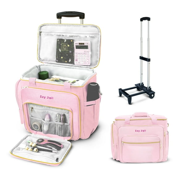 Ezy Roll, Rolling Craft Bag, Large, Pink