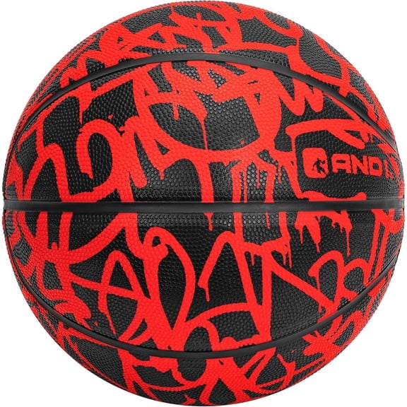 AND1 Fantom Graffiti Rubber Basketball, Size 7 (29.5"), Deep Channel Construction, Indoor/Outdoor Use