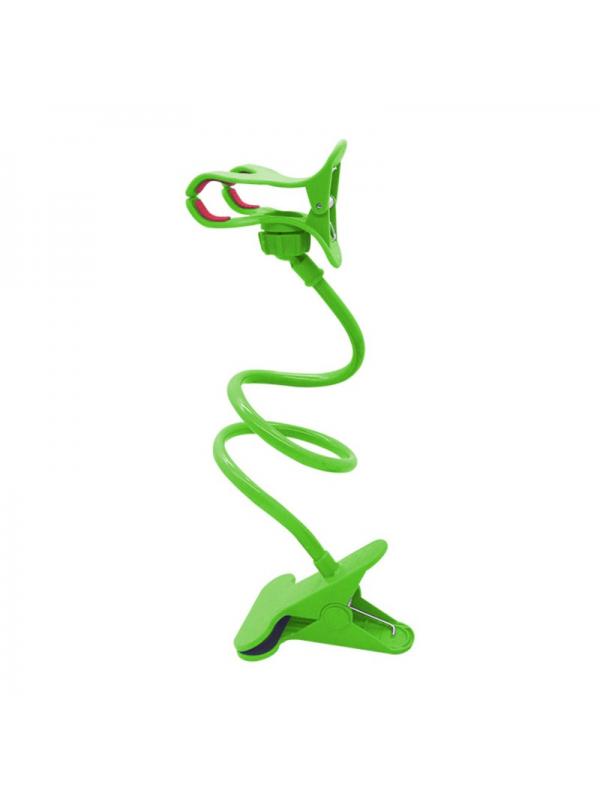 Cell Phone Clip on Stand Holder with Grip Flexible Long Arm Gooseneck Bracket Mount Clamp for