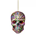 thumbnail image 2 of D-GROEE Acrylic Halloween Skull Hanging Charms, Car Interior Rear View Mirror Decor, Horror Hanging Interior Ornament Pendant, 2 of 8