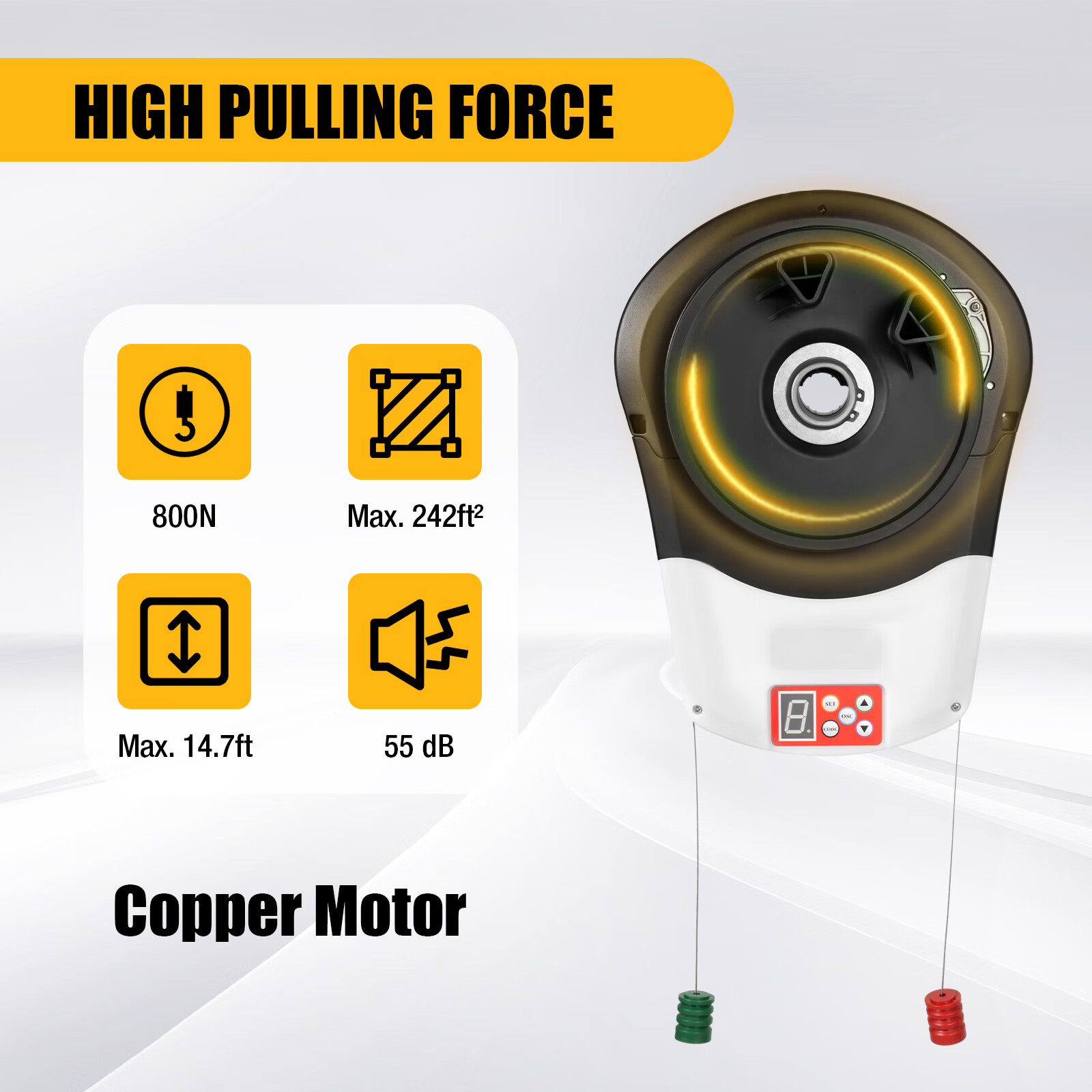 Automatic Garage Roll Up Roller Door Opener 24V DC Electronic Lift Force Motor Rolling with 2 Remotes
