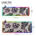 thumbnail image 3 of Black and Purple Leaves RGB Gaming Mouse Pad Large Keyboard Mat Rubber Base 13 Light Modes, 3 of 6