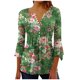 thumbnail image 1 of Camisetas de Cuello en V Mujeres, Impreso 3/4 Manga Blusa Casual Hecha de Cómodo Estante de Imitación para Toda la Temporada de Uso Diario, Camisetas Casuales de Mujer, 1 of 5