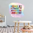 thumbnail image 2 of Smile Today Adventure Awaits Enthusiastic Inspirational Joyful Quote Wall Art Sticker Designs Vinyl Stickers For Home House Walls Rooms Windows Bedroom Decoration Size (12x12 inch), 2 of 3