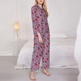 thumbnail image 3 of Fuzoiu Strawberries Print Women's Long-Sleeved Pajama,Lounge Button Down Nightwear,Womens Notch Collar Pajama Set-X-Large, 3 of 7
