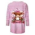 thumbnail image 4 of Xuyuer Valentine T Shirts Love Heart Printed Graphic Tee Tops Women's Casual 3/4 Sleeve T-Shirts Round Neck Cute Tunic Tops Basic Tees Blouses Business Work Tee Top Spring Shirts, 4 of 6