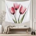 thumbnail image 5 of Pink Tulips Tapestry for Bedroom Wall Hanging Tapestry, Green Leaf Country Flower White Botanical Ceiling Backdrop Tapestries Poster Blanket Wall Decor for Teens Room Living Room Dorm 39" x 59", 5 of 8