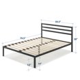 thumbnail image 5 of Mellow Modernista 14" Metal Platform Bed with Headboard and Wooden Slats, Black, Queen, 5 of 6