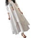 thumbnail image 2 of Vestido largo de algodón y lino informal de dos piezas falsas de corte holgado para mujer y niña Jumpingount FS9904-02, 2 of 7