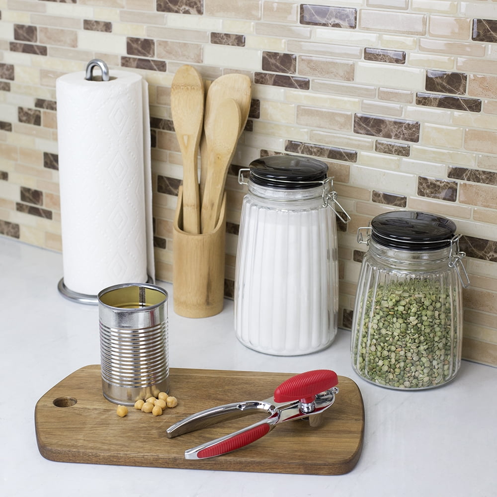 Home Basics Zinc Can Opener with Rubber Grip