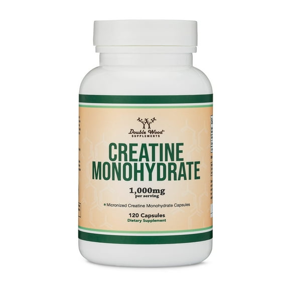 Creatine Monohydrate, Supports Active Lifestyle & Fitness, 120 Capsules, Double Wood Supplements