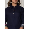 thumbnail image 5 of Vi VIHAAN IMPEX Women's Navy Blue Tunic and Cuffed Pants Set, Striped Sleeve, 5 of 9
