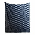 thumbnail image 1 of Dark Blue Soft Flannel Fleece Throw Blanket, Diagonal Checkered Pattern Halftone Technology Inspired Modern Futuristic, Cozy Plush for Indoor and Outdoor Use, 60" x 80", Dark Blue White, by Ambesonne, 1 of 6