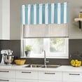 thumbnail image 5 of Aqua Striped Valances for Windows, Decorative Rod Pocket Window Valance Curtains, Modern Farmhouse Blue White Stripes Short Curtain Drapes for Kitchen/Bathroom/Living Room, 2 Panels, 60" W x 18" L, 5 of 8