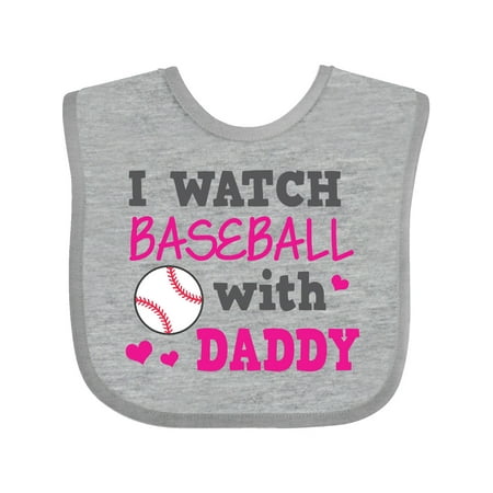 

Inktastic I Watch Baseball with My Daddy Gift Baby Boy or Baby Girl Bib