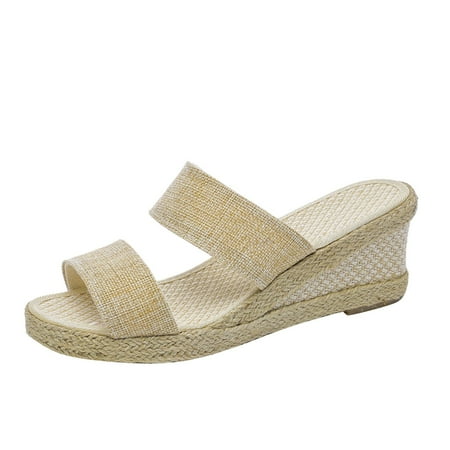 

Youmylove Women Slide Slippers Fashion Casual Shoes Breathable Slip-on Outdoor Leisure Wedges Slippers Stylish Female Cozy Daily Walking