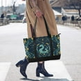 thumbnail image 4 of FORMRS Canvas Laptop Tote Bag for Women with 15.6" Computer Compartments Shoulder Handbag, Green Dragon Flowers, 4 of 7
