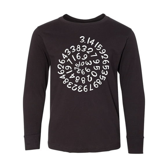 Inktastic Pi Day Pi Numerals in Spiral Long Sleeve Youth T-Shirt