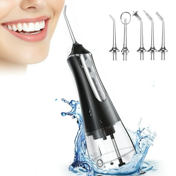 Posrue Water Flosser Cordless for Teeth Cleaning, Rechargeable Oral Irrigator 3 Modes 5 Tips IPX6 Waterproof Powerful Battery Water Teeth Cleaner Pick for Home Travel