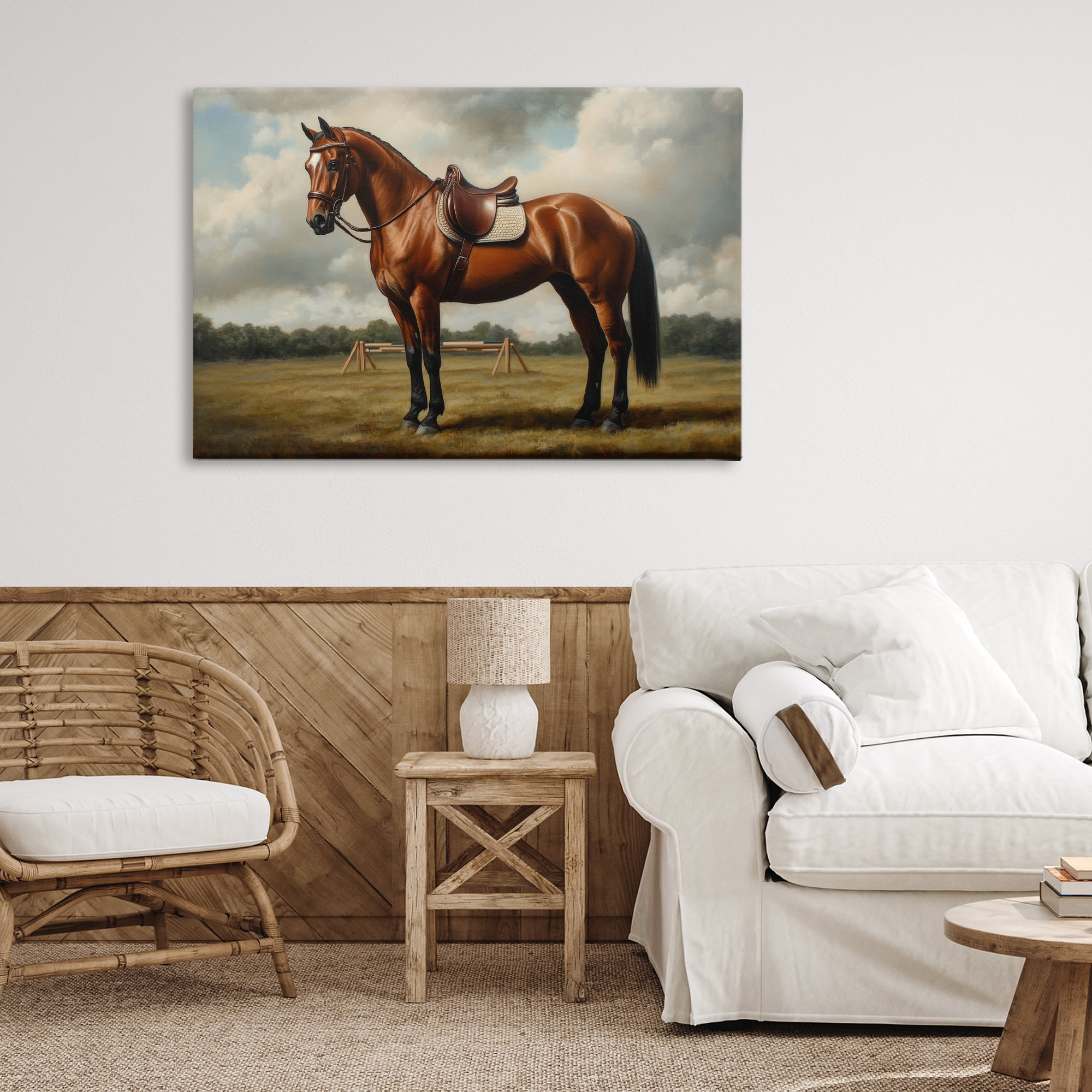Stupell Industries Red Mare in Pastoral Landscape Canvas Wall Art, design by Petal Prints Design
