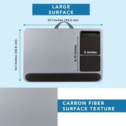 LapGear Home Office Pro Lap Desk with Cushion, Silver Carbon