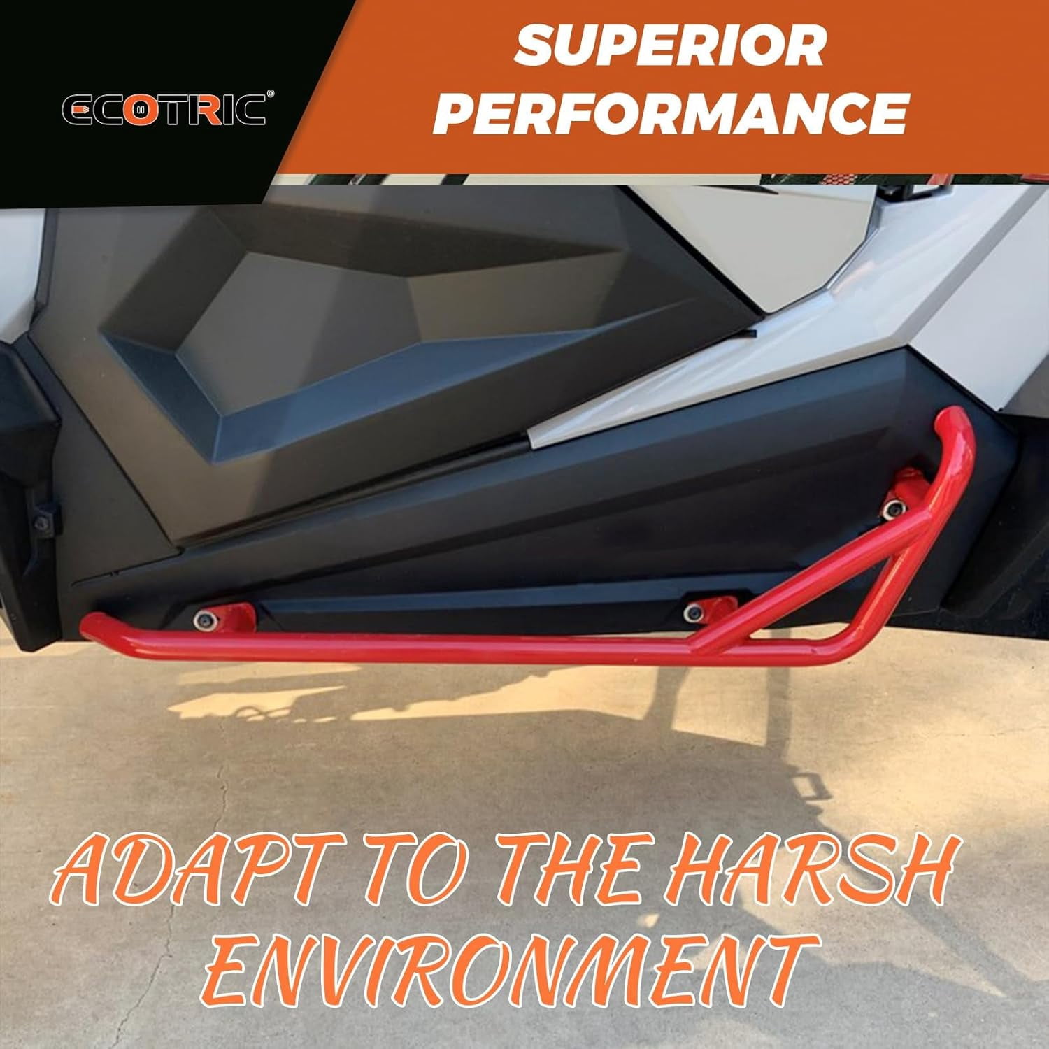 Kojem LYPS-007-2 Red Steel Side Nerf Bars for UTV Polaris RZR XP 1000, 900 2014 to 2022,2 Door