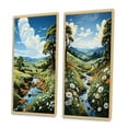 thumbnail image 3 of Designart "Bend in the Countryside River II" Countryside Framed Wall Art Set Of 2 - Green Landscapes Framed Wall Art Set Of 2, 3 of 7