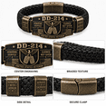thumbnail image 3 of DD-214 Veteran Bracelet for Men, Engraved Zinc Alloy Plate with Braided Paracord Style Wristband, Patriotic Keepsake Gift, 3 of 8