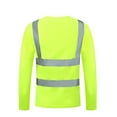 thumbnail image 4 of Aimik Men's High Visibility Heavy Duty Long Sleeve Safety Reflective Safety T-Shirts Safety Mesh Quick Dry T Shirt for Construction-Yellow L, 4 of 5