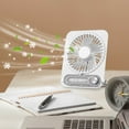 thumbnail image 4 of Diceymbol Rechargeable Portable Card Fan Featuring Digital Display, 3 Wind Speeds, Silent Operation, Slim Transparent Body with Handle, Desktop or Hanging Use, Perfect for Office and Outdoor, 4 of 5