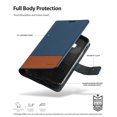 thumbnail image 5 of Galaxy S10e Case, Ringke [Wallet] Premium Leather with Magnet Clasp Flip Kickstand - Navy & Brown, 5 of 7