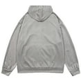 thumbnail image 3 of Fgnfyis Male Autumn and Winter Hooded Sweatshirt Solid Color Suede Zipper Large Size Long Sleeve Sweatshirt Jacket Mens Hoodies Light Gray XXXL, 3 of 3