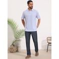 thumbnail image 5 of DARING DIVA Men's Printed Short Sleeve Lightweight Breathable Polo Shirts S Blue, 5 of 7