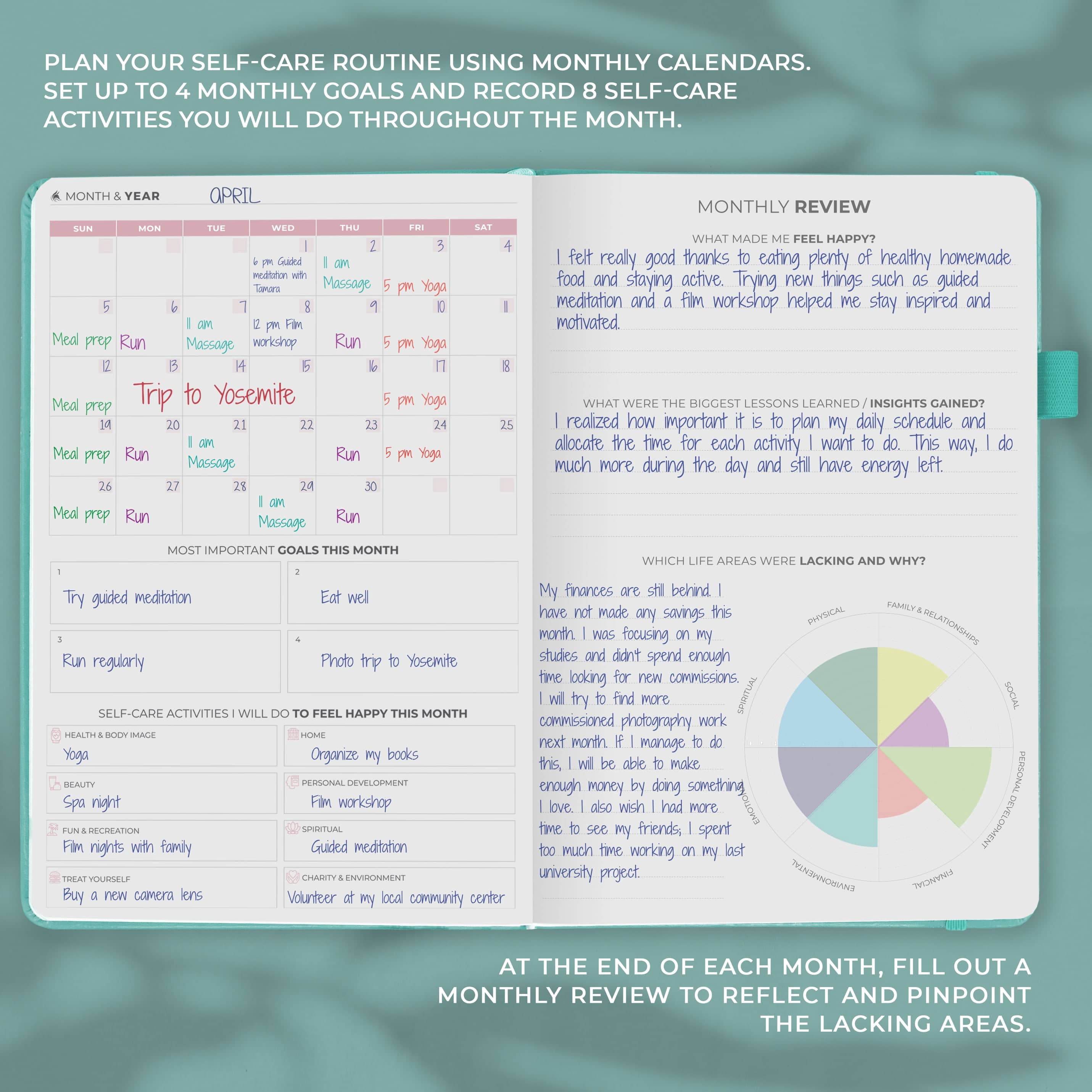 Clever Fox Self-Care Journal - Wellness & Daily Reflection Notebook - Mental Health & Personal Development Journal – Self-Care, Meditation & Mood Journal for Women & Men - A5 Size (Turquoise)