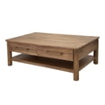 thumbnail image 2 of Benjara Olum 50 Inch Cocktail Coffee Table, Drawers, Lower Shelf, Brown Mango Wood, 2 of 5