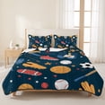 thumbnail image 3 of King Quilt Set 96''x106'', Sports Theme Lightweight Bedspread Coverlet Set with 2 Pillow Shams, Cartoon Soccer Baseball Basketball Star Blue Breathable All Season Quilt Bedding for Bedroom/Guest Room, 3 of 9