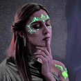 thumbnail image 2 of 8sets Noctilucent Face Gems Rave Blacklight Body Stickers Glow In The Dark Luminous Face Jewels Fluo, 2 of 5